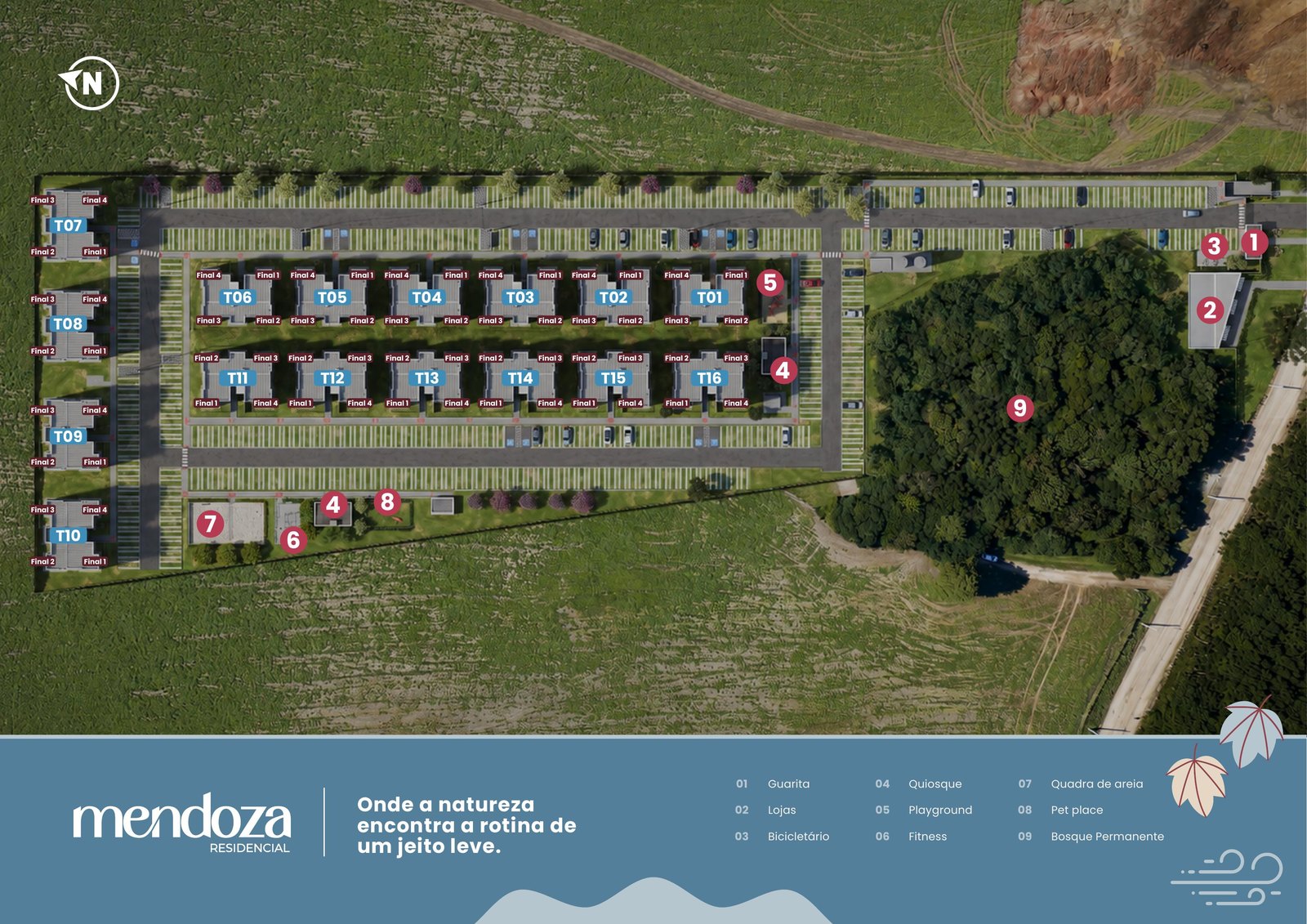 Implantação do condomínio Mendoza Residencial